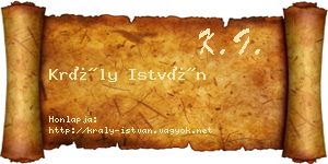Krály István névjegykártya